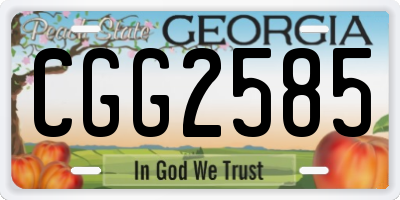 GA license plate CGG2585