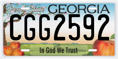 GA license plate CGG2592