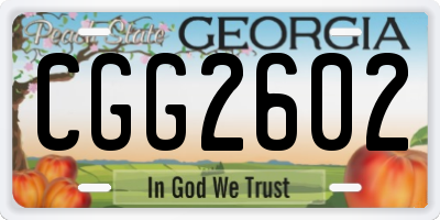 GA license plate CGG2602
