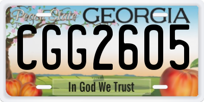 GA license plate CGG2605