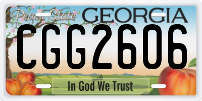GA license plate CGG2606