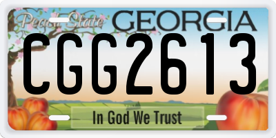 GA license plate CGG2613
