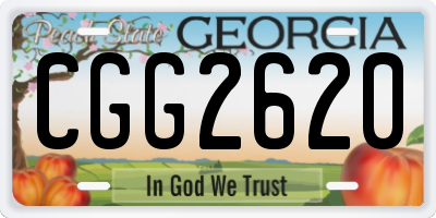 GA license plate CGG2620