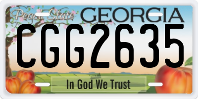 GA license plate CGG2635