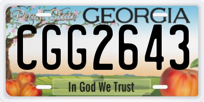 GA license plate CGG2643