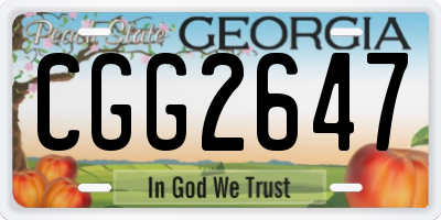 GA license plate CGG2647