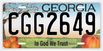 GA license plate CGG2649