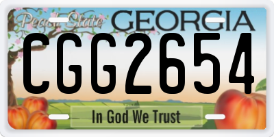 GA license plate CGG2654