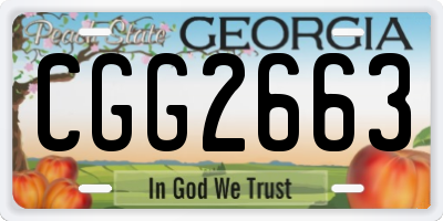 GA license plate CGG2663