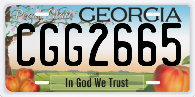 GA license plate CGG2665