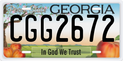 GA license plate CGG2672