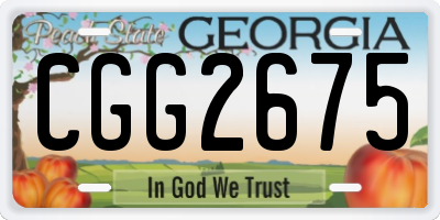 GA license plate CGG2675
