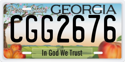 GA license plate CGG2676