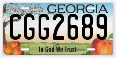 GA license plate CGG2689