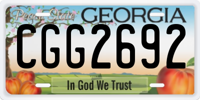 GA license plate CGG2692