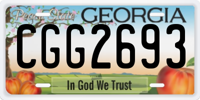 GA license plate CGG2693