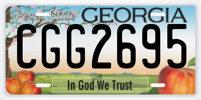 GA license plate CGG2695