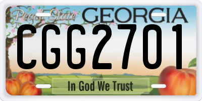 GA license plate CGG2701