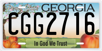 GA license plate CGG2716