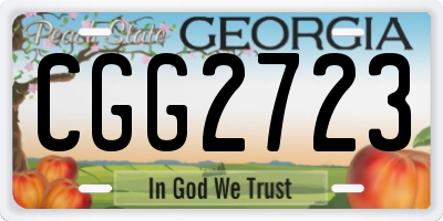 GA license plate CGG2723