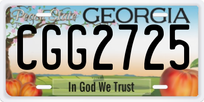 GA license plate CGG2725