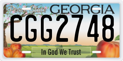 GA license plate CGG2748