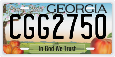 GA license plate CGG2750