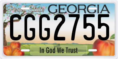 GA license plate CGG2755