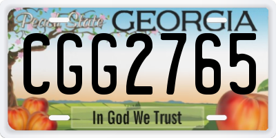 GA license plate CGG2765