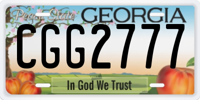 GA license plate CGG2777