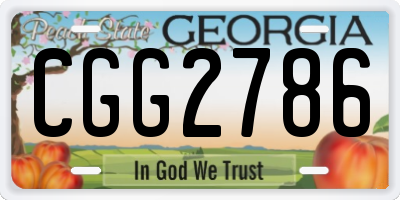 GA license plate CGG2786