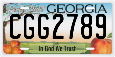 GA license plate CGG2789