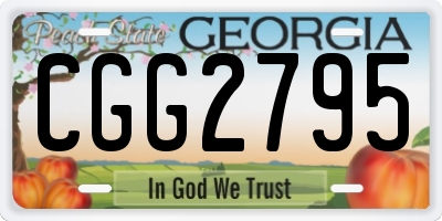 GA license plate CGG2795