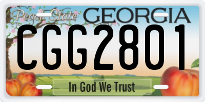 GA license plate CGG2801