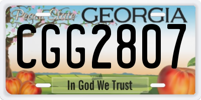 GA license plate CGG2807
