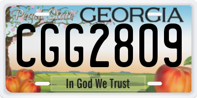 GA license plate CGG2809