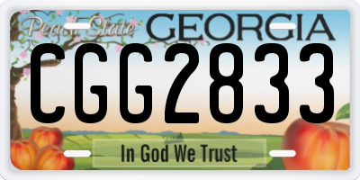 GA license plate CGG2833