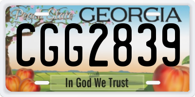 GA license plate CGG2839