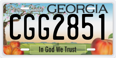 GA license plate CGG2851