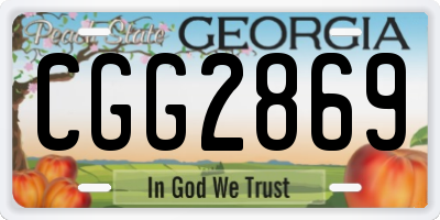 GA license plate CGG2869