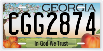 GA license plate CGG2874