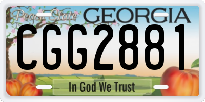 GA license plate CGG2881