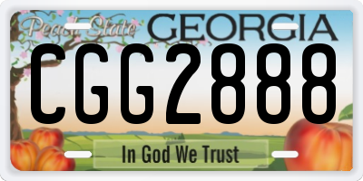 GA license plate CGG2888