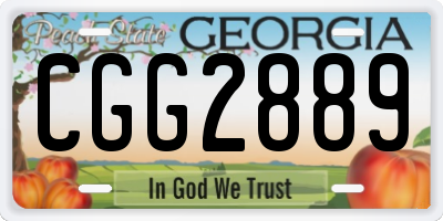 GA license plate CGG2889