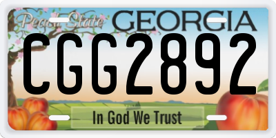 GA license plate CGG2892