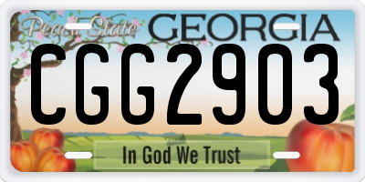 GA license plate CGG2903