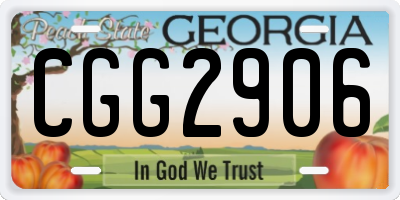 GA license plate CGG2906