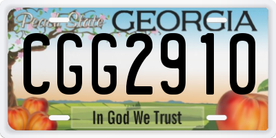 GA license plate CGG2910