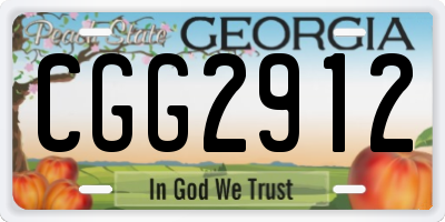 GA license plate CGG2912