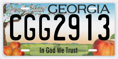 GA license plate CGG2913